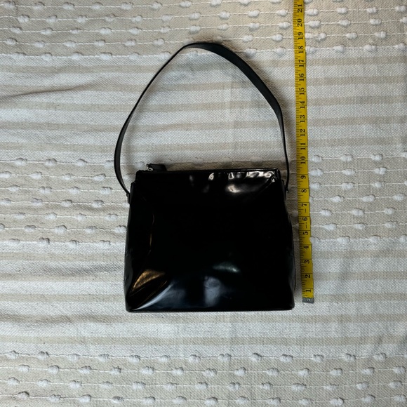 Gianni Versace vintage black patent leather tote shoulder bag silver hardware - Picture 12 of 16